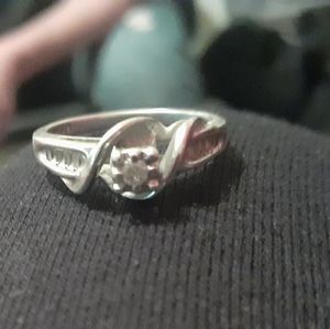 Sterling silver Princess cut diamond